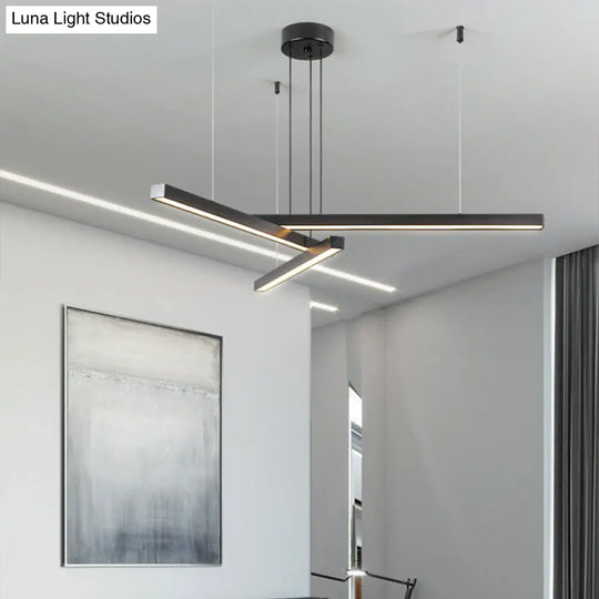 Adjustable Metal Line Art Led Pendant Lamp For Minimalist Bedroom Ceiling