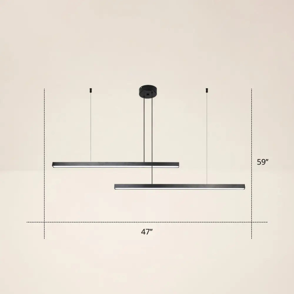 Adjustable Metal Line Art Led Pendant Lamp For Minimalist Bedroom Ceiling 2 / Black Third Gear