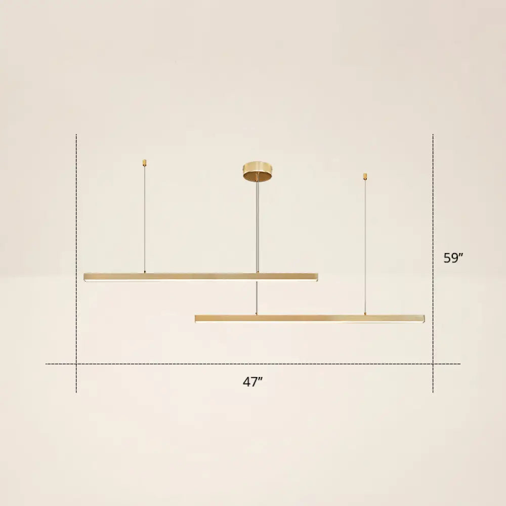 Adjustable Metal Line Art Led Pendant Lamp For Minimalist Bedroom Ceiling 2 / Gold Third Gear