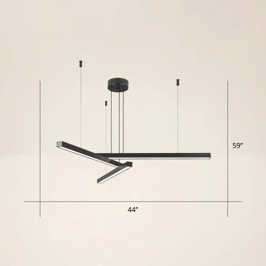 Adjustable Metal Line Art Led Pendant Lamp For Minimalist Bedroom Ceiling 3 / Black Third Gear