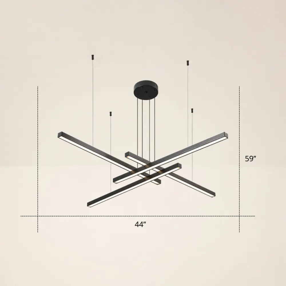 Adjustable Metal Line Art Led Pendant Lamp For Minimalist Bedroom Ceiling 4 / Black Warm