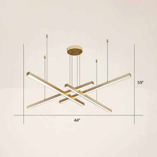 Adjustable Metal Line Art Led Pendant Lamp For Minimalist Bedroom Ceiling 4 / Gold Third Gear