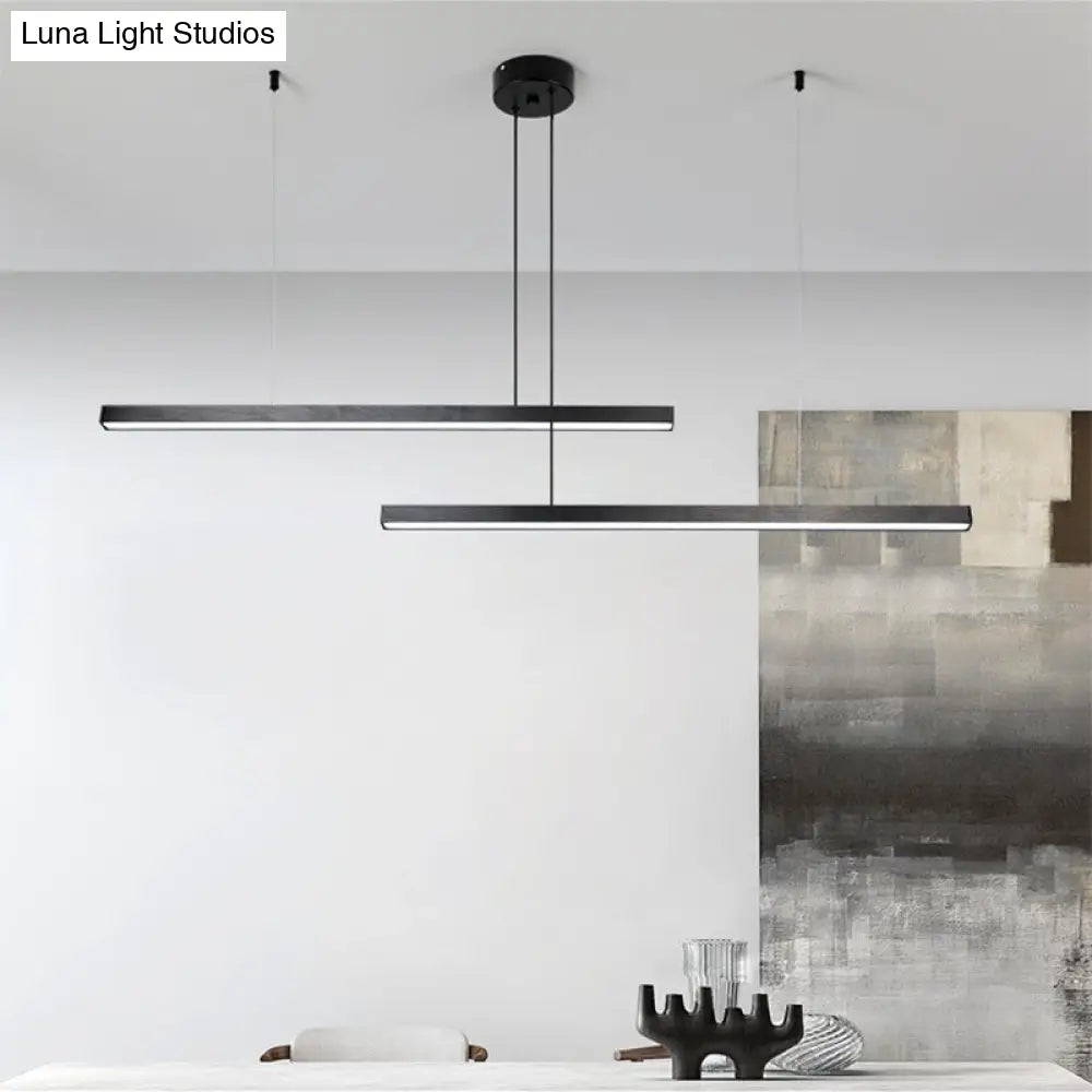 Adjustable Line Art Pendant Lamp: Minimalist Metal Led Chandelier For Bedroom Ceiling