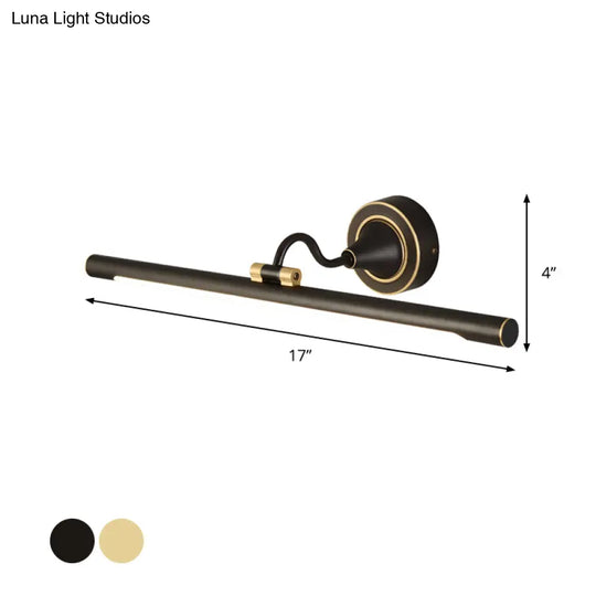 Adjustable Metal Linear Led Wall Sconce With Black/Gold Finish And Acrylic Shade