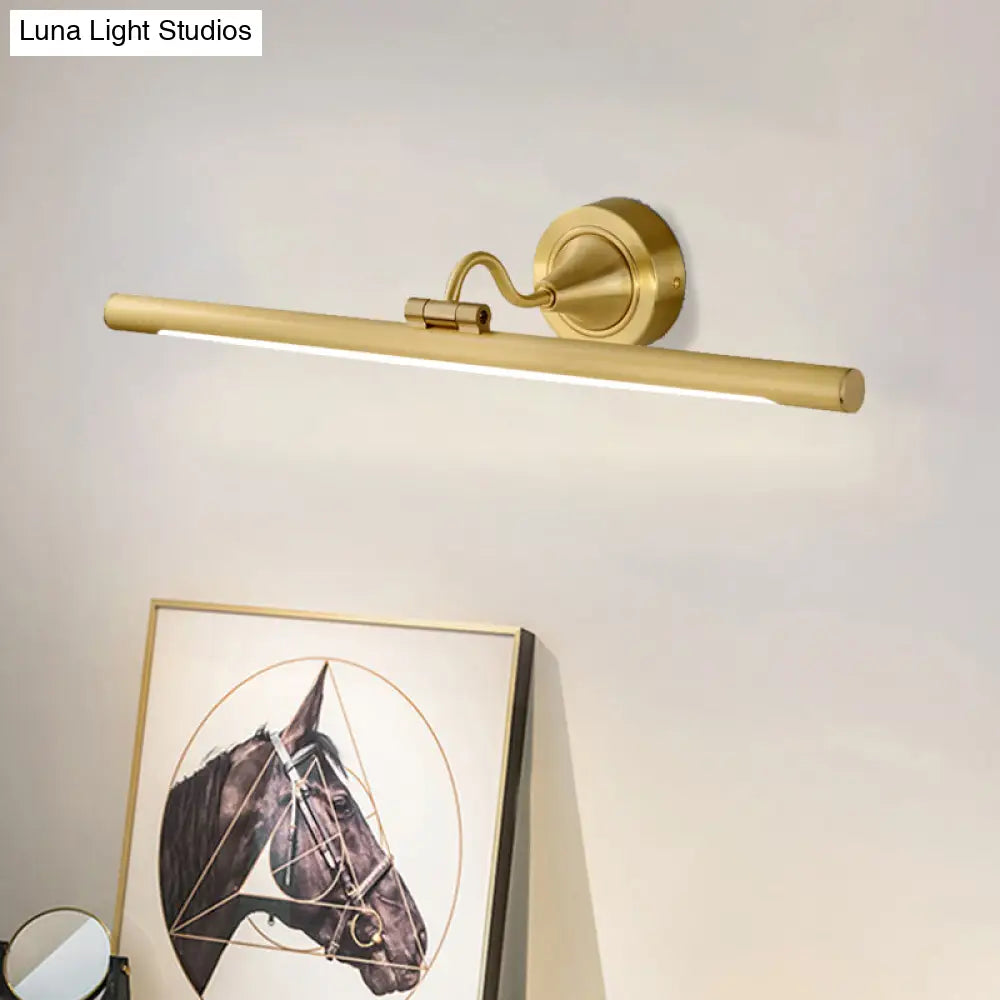 Adjustable Metal Linear Led Wall Sconce With Black/Gold Finish And Acrylic Shade