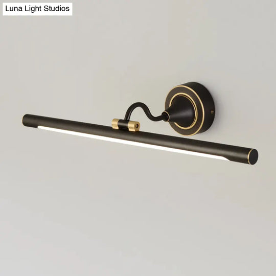 Adjustable Metal Linear Led Wall Sconce With Black/Gold Finish And Acrylic Shade