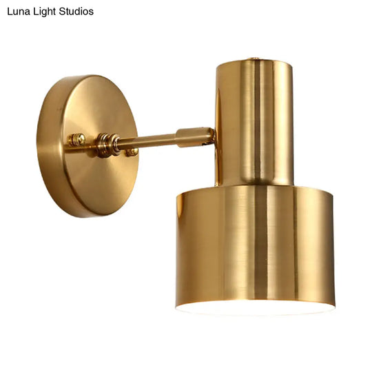 Adjustable Mini Wall Sconce - Simple Gold Iron Round Spotlight 5/5.5 Wide