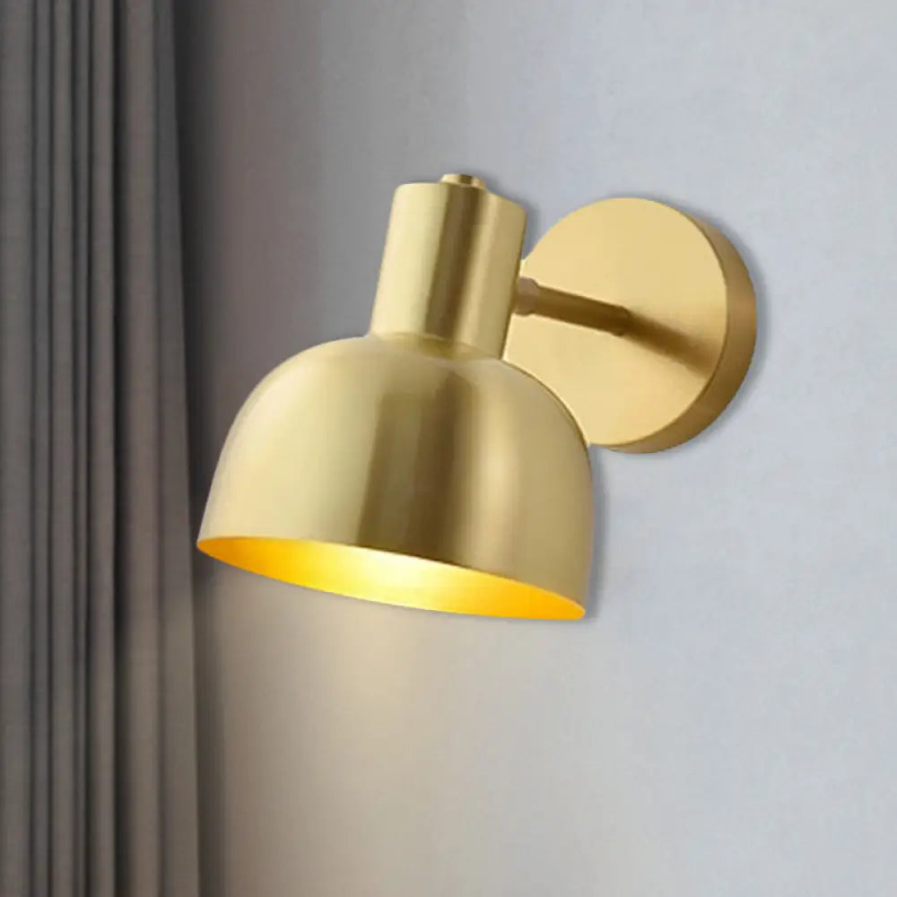 Adjustable Mini Wall Sconce - Simple Gold Iron Round Spotlight 5/5.5 Wide / 5.5