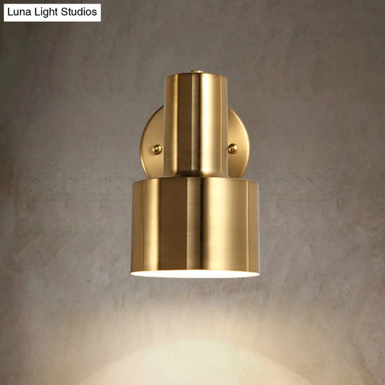 Adjustable Mini Wall Sconce - Simple Gold Iron Round Spotlight 5/5.5 Wide