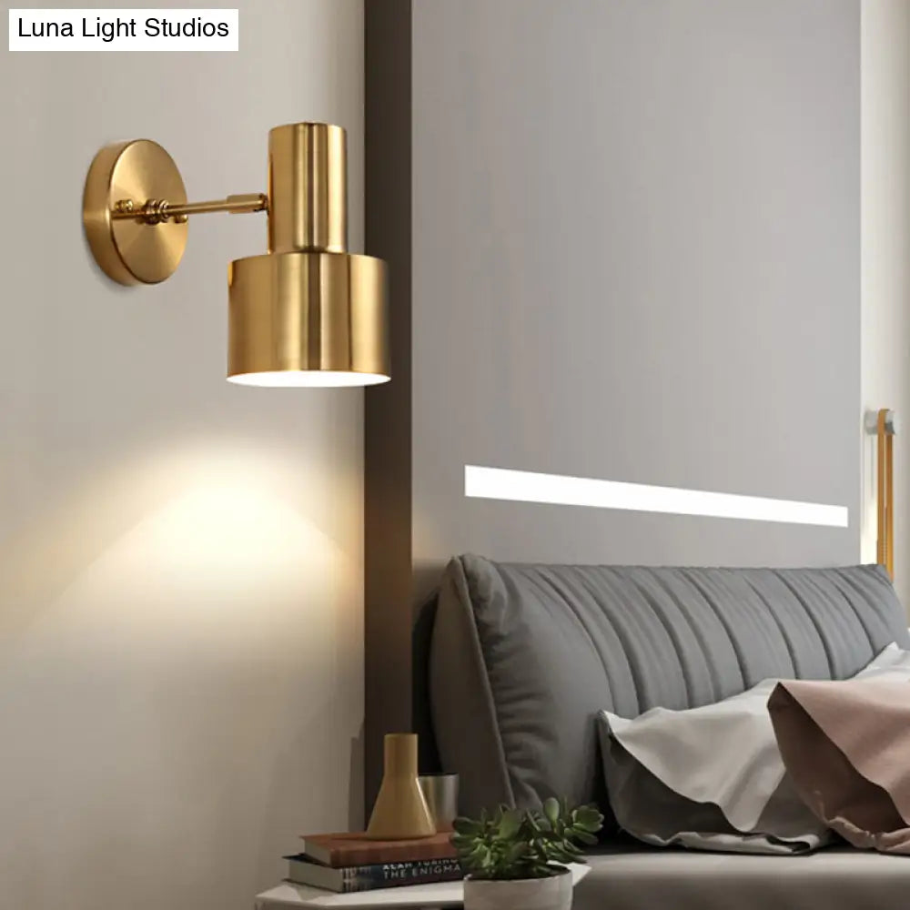 Adjustable Mini Wall Sconce - Simple Gold Iron Round Spotlight 5/5.5 Wide