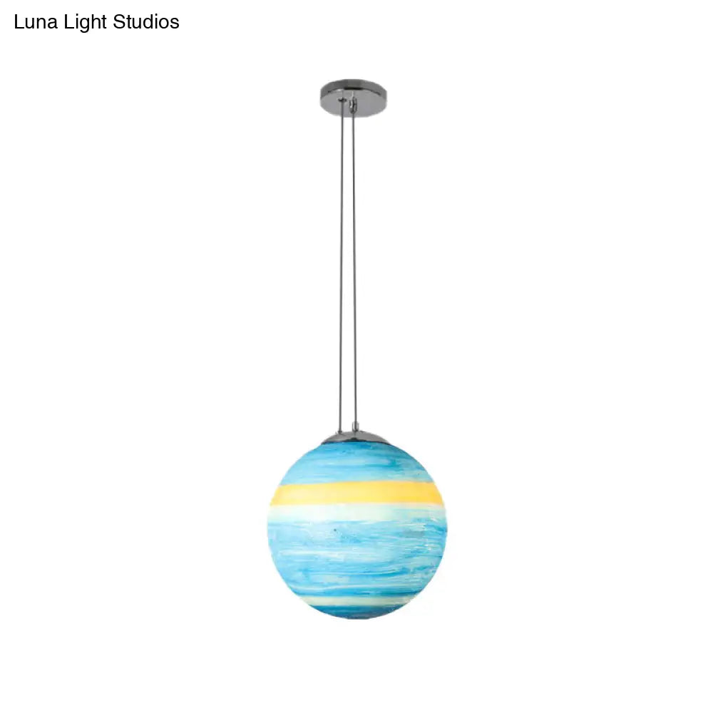 Adjustable Modern Globe Pendant Light With Chrome Ball Shade For Bedroom Ceiling Fixture