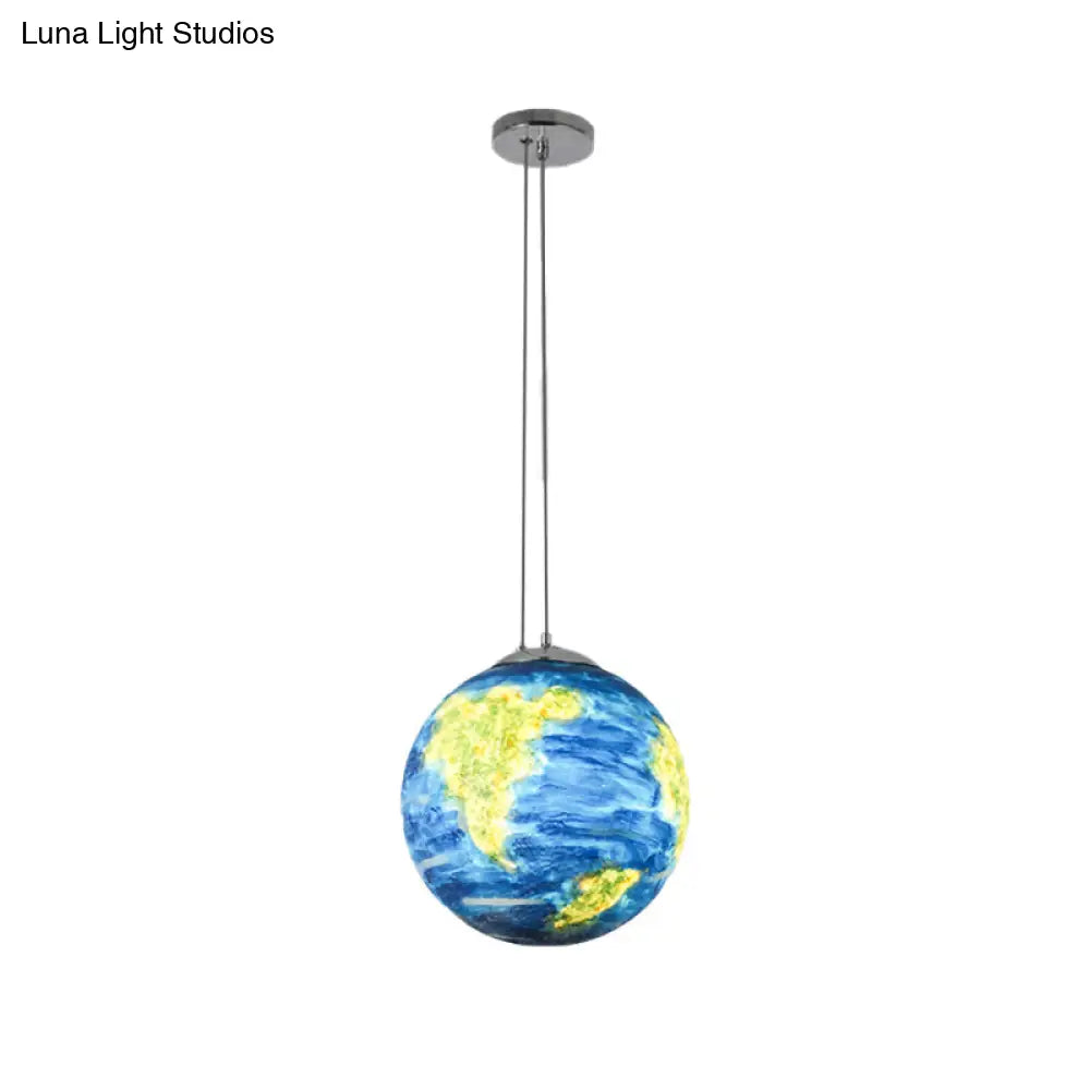 Adjustable Modern Globe Pendant Light With Chrome Ball Shade For Bedroom Ceiling Fixture