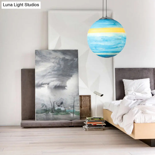 Adjustable Modern Globe Pendant Light With Chrome Ball Shade For Bedroom Ceiling Fixture