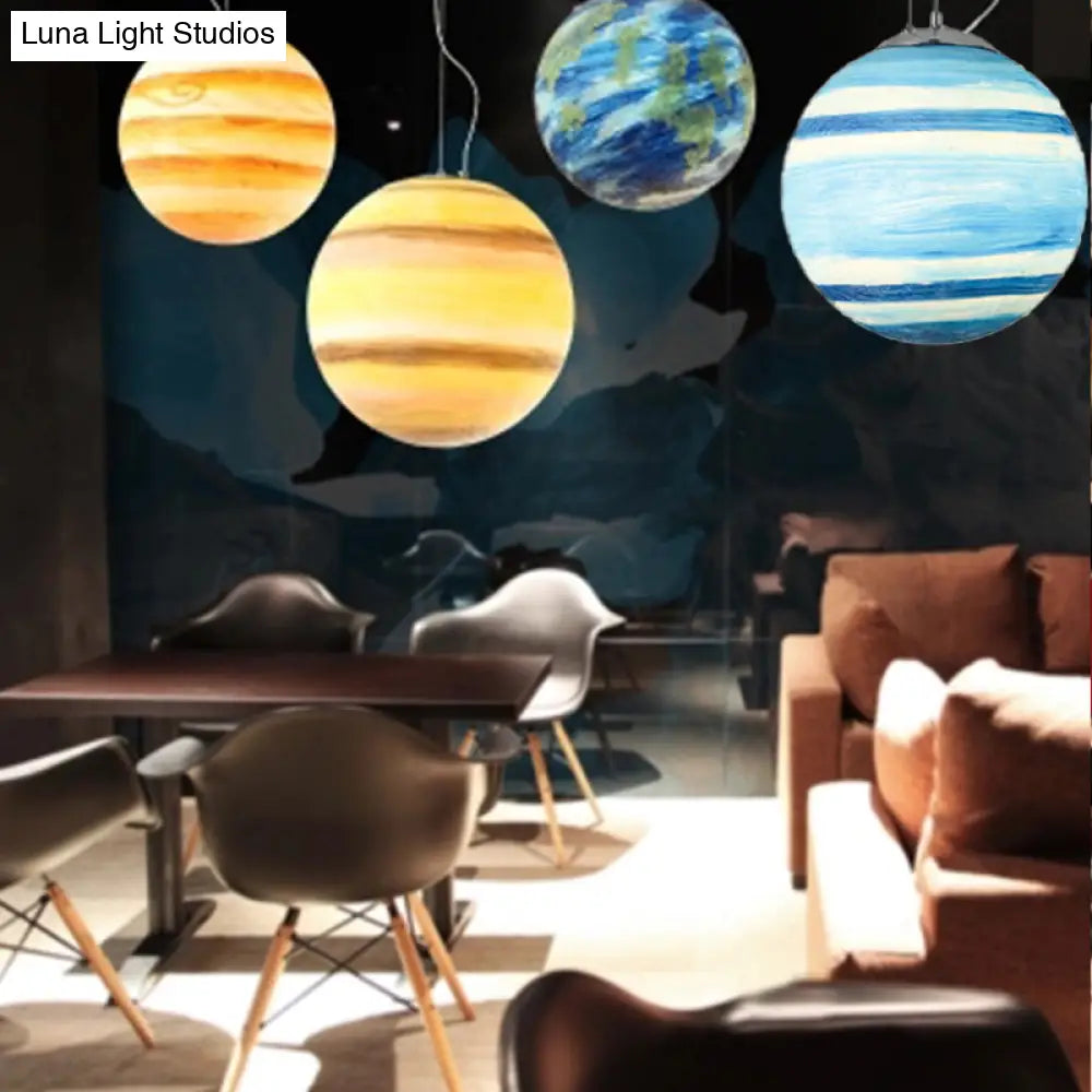 Adjustable Modern Globe Pendant Light With Chrome Ball Shade For Bedroom Ceiling Fixture