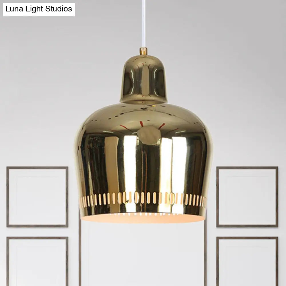 Adjustable Mirror Bell Pendant Lamp For Modern Living Rooms Gold
