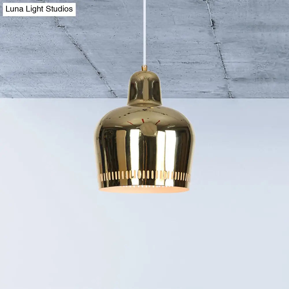 Adjustable Modern Mirror Bell Pendant Lamp - Sleek Single Hanging Light For Living Room