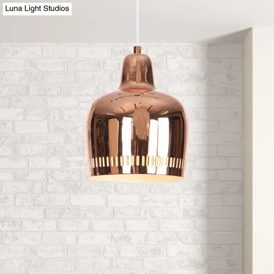 Adjustable Mirror Bell Pendant Lamp For Modern Living Rooms Rose Gold