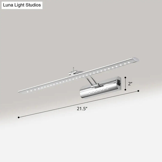 Adjustable Nickel Finish Led Vanity Sconce - Modern Linear Wall Lamp