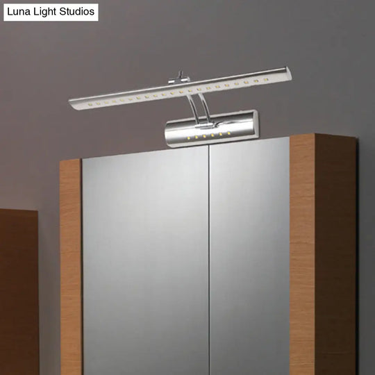 Adjustable Nickel Finish Led Vanity Sconce - Modern Linear Wall Lamp