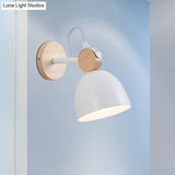 Adjustable Nordic Style Metal Dome Wall Sconce With 1 Light - Perfect For Living Rooms
