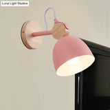 Adjustable Nordic Style Metal Dome Wall Sconce With 1 Light - Perfect For Living Rooms