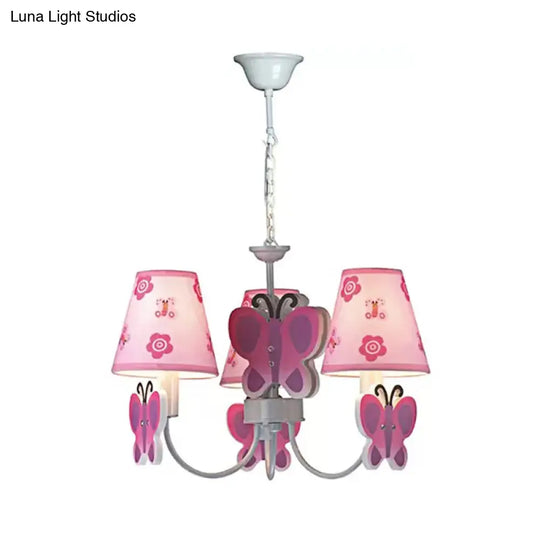 Adjustable Pink Chandelier: Delicate Butterfly Design For Girls Room