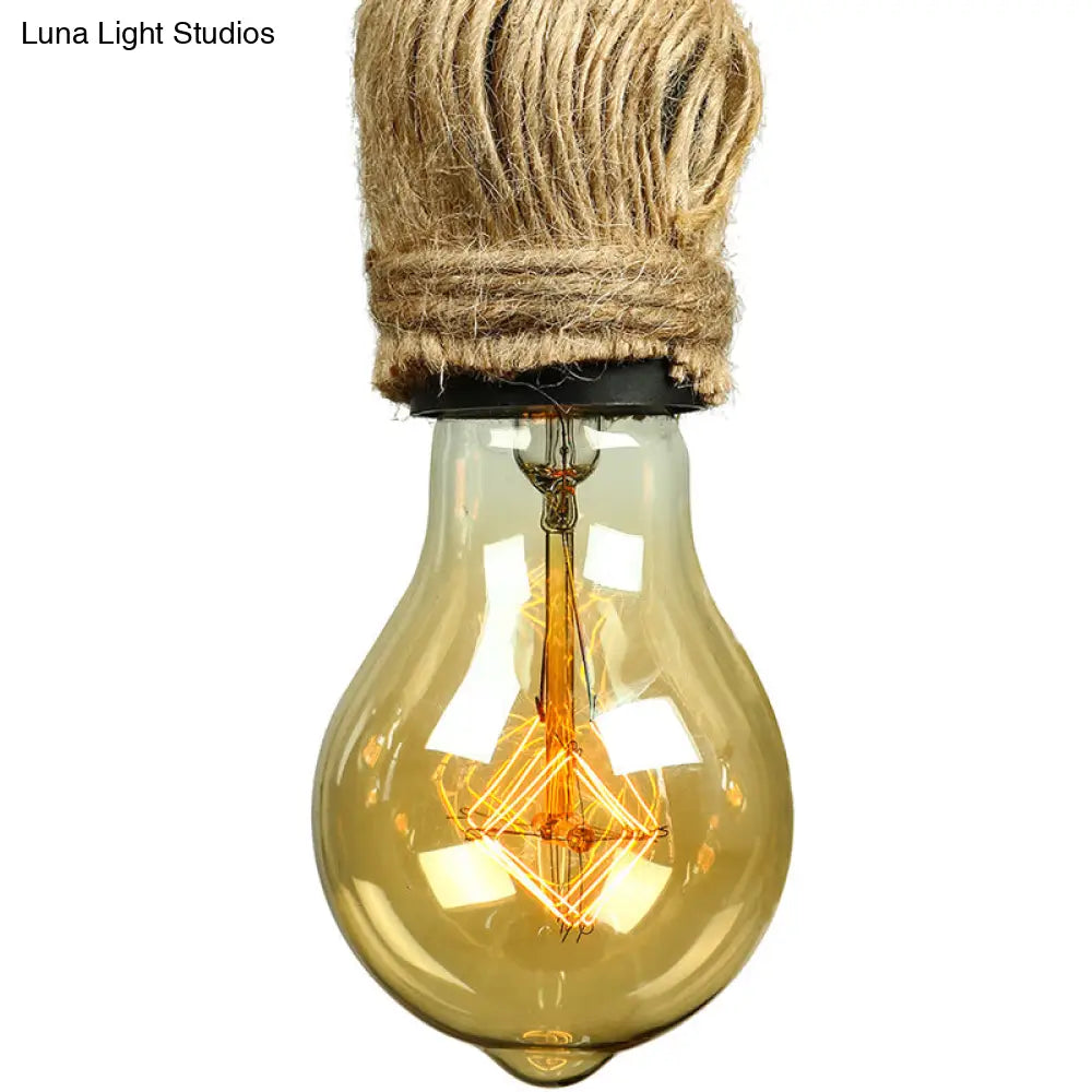 Adjustable Rope Exposed Island Light - Retro Industrial 5/6-Light Beige/Light Yellow