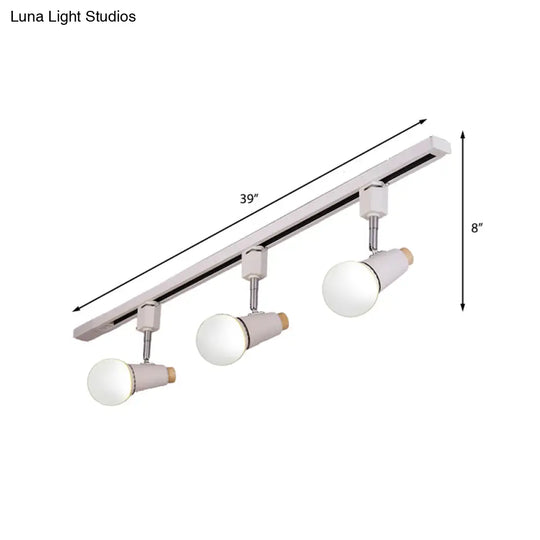 Adjustable Semi Flush Metallic Linear Ceiling Light With Cup Shade - Industrial Style 3/4 Heads