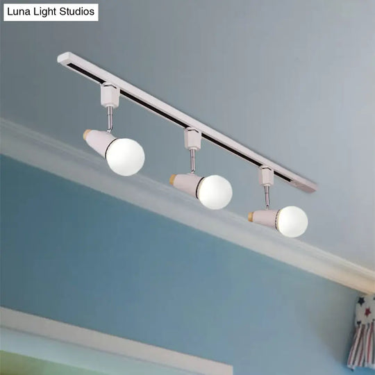 Adjustable Semi Flush Metallic Linear Ceiling Light With Cup Shade - Industrial Style 3/4 Heads