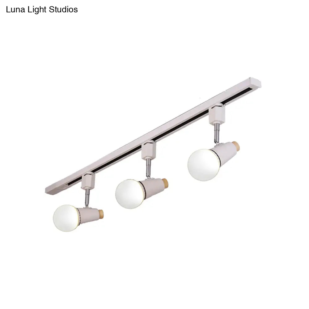 Adjustable Semi Flush Metallic Linear Ceiling Light With Cup Shade - Industrial Style 3/4 Heads