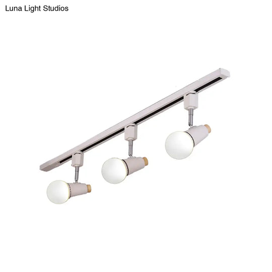 Adjustable Semi Flush Metallic Linear Ceiling Light With Cup Shade - Industrial Style 3/4 Heads