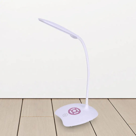 Adjustable Silicone Hose Desk Lamp With Touch Sensor Modern Led Light For Study - Pink/Gold Pink