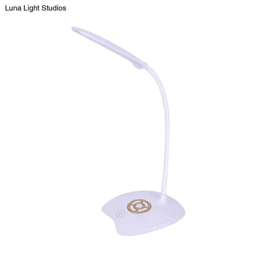 Adjustable Silicone Hose Desk Lamp With Touch Sensor Modern Led Light For Study - Pink/Gold