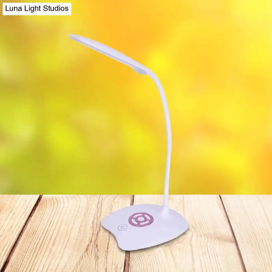 Adjustable Silicone Hose Desk Lamp With Touch Sensor Modern Led Light For Study - Pink/Gold