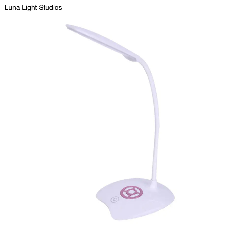 Adjustable Silicone Hose Desk Lamp With Touch Sensor Modern Led Light For Study - Pink/Gold