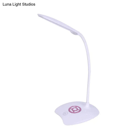 Adjustable Silicone Hose Desk Lamp With Touch Sensor Modern Led Light For Study - Pink/Gold