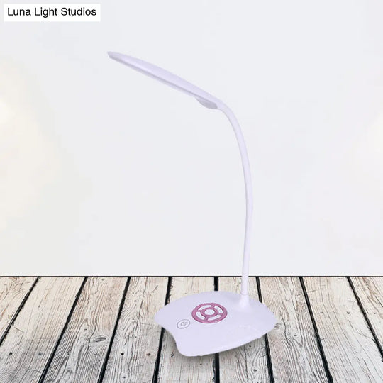 Adjustable Silicone Hose Desk Lamp With Touch Sensor Modern Led Light For Study - Pink/Gold