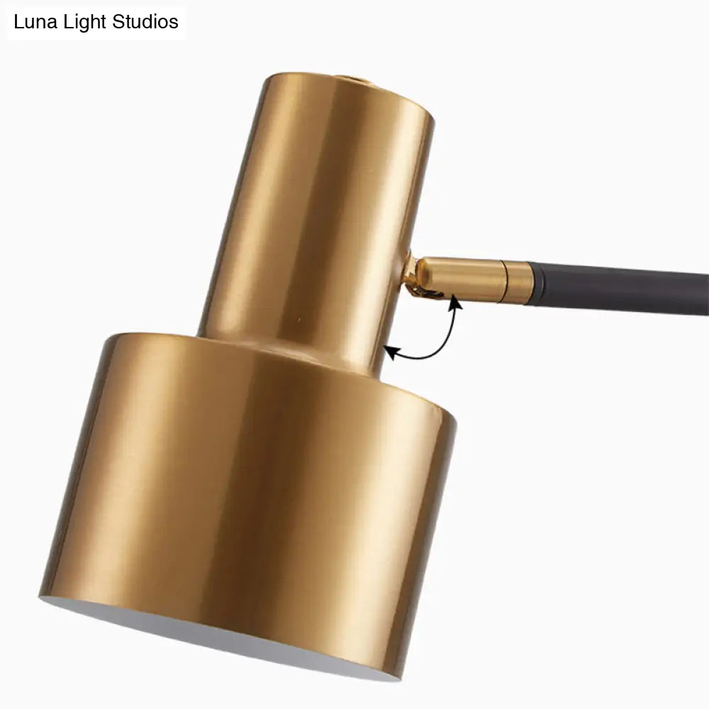 Adjustable Study Desk Lamp: Grenade Table Light In Gold-Black Modern Metal Design