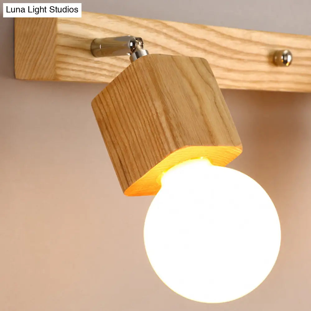 Adjustable Wooden Vanity Mirror Light: Modern Sconce For Bathroom