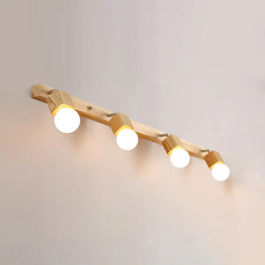 Adjustable Wooden Vanity Mirror Light: Modern Sconce For Bathroom 4 / Wood