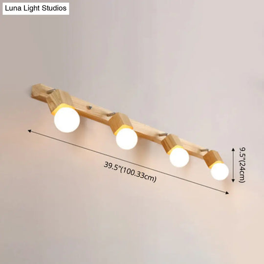 Adjustable Wooden Vanity Mirror Light: Modern Sconce For Bathroom