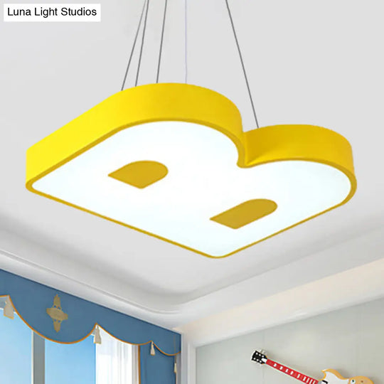 Adorable Baby Bedroom Pendant Light - Lovely Letter Acrylic Led Suspension