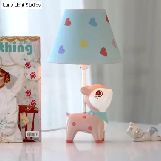 Adorable Baby Sika Deer Desk Lamp For Boy/Girl Bedroom - Resin 1 Bulb