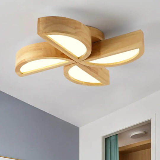 Adorable Wood Toy Windmill Ceiling Light For Kids’ Bedroom / 19.5’ Warm