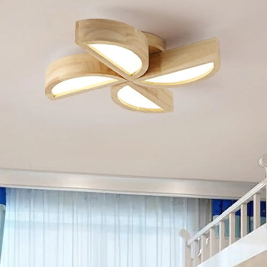 Adorable Wood Toy Windmill Ceiling Light For Kids’ Bedroom / 19.5’ White