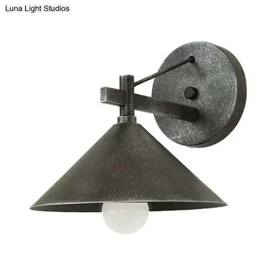 Aged Silver/Bronze Metal Wall Sconce - Stylish Industrial Light Perfect For Dining Room