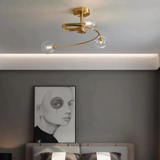 Aimee - Nordic Creative Rotate Bedroom Room Lamp Copper Ceiling