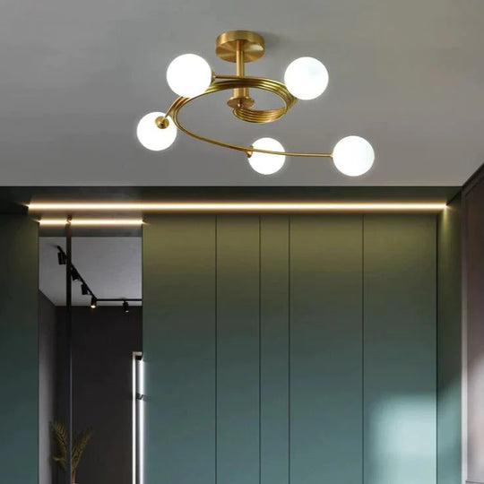 Aimee - Nordic Creative Rotate Bedroom Room Lamp Room Copper Ceiling Lamp