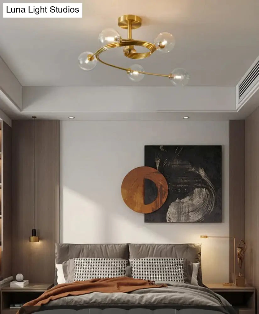 Aimee - Nordic Creative Rotate Bedroom Room Lamp Room Copper Ceiling Lamp Ceiling
