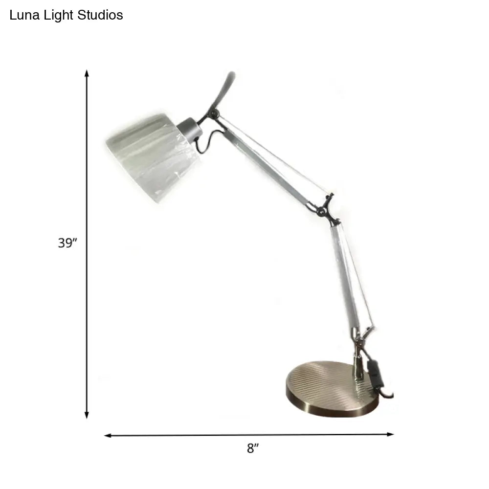 Al Kurud - Pleated Fabric Task Light Modernist Chrome Desk Lamp